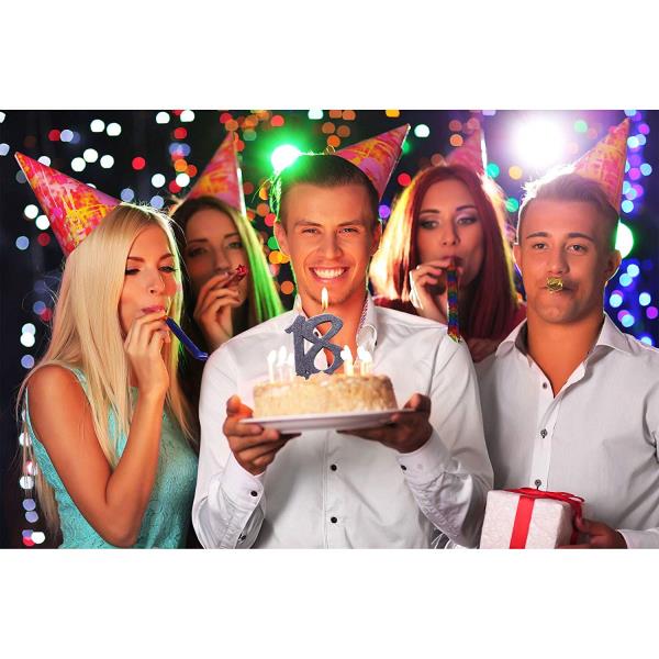 24 pezzi feste compleanno Champagne Golden con glitter e supporto per matrimonio BESTONZON Candele lunghe per torta di compleanno 