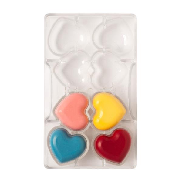 STAMPO POLICARBONATO CUORE CON BASE 8 CAVITA' 50x20 h. mm pz.1 1 STAMPO POLICARBONATO CUORE CON BASE 8 CAVITA' 50x20 h. mm pz.1