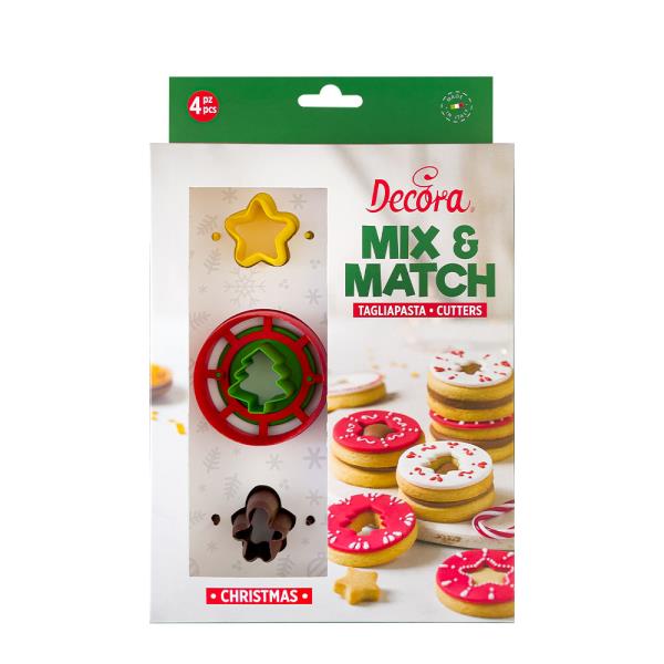 SET 4 TAGLIAPASTA IN PLASTICA PER BISCOTTI OCCHIO DI BUE NATALE 1 SET 4 TAGLIAPASTA IN PLASTICA PER BISCOTTI OCCHIO DI BUE NATALE