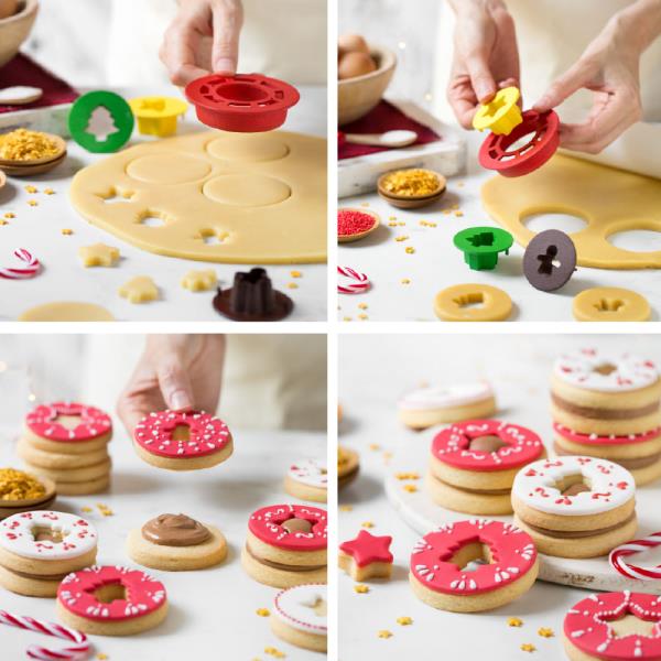 SET 4 TAGLIAPASTA IN PLASTICA PER BISCOTTI OCCHIO DI BUE NATALE 3 SET 4 TAGLIAPASTA IN PLASTICA PER BISCOTTI OCCHIO DI BUE NATALE