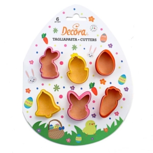 SET 6 MINI TAGLIAPASTA IN PLASTICA SOGGETTI PASQUALI