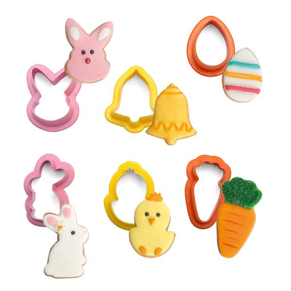 SET 6 MINI TAGLIAPASTA IN PLASTICA SOGGETTI PASQUALI 2 SET 6 MINI TAGLIAPASTA IN PLASTICA SOGGETTI PASQUALI
