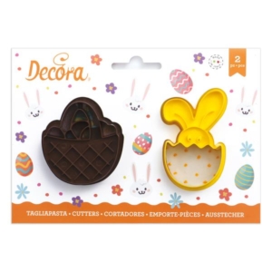 SET 2 TAGLIAPASTA IN PLASTICA CESTINO E CONIGLIETTO DECORATO