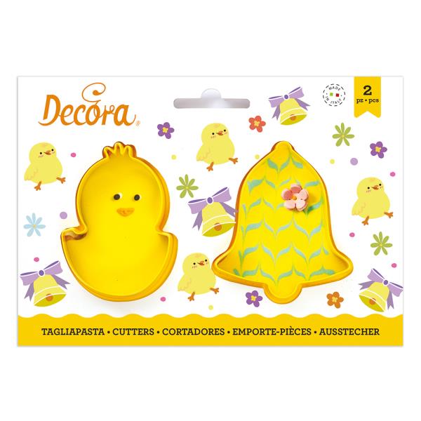 SET 2 TAGLIAPASTA IN PLASTICA PULCINO E CAMPANA