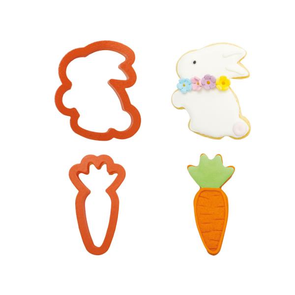 SET 2 TAGLIAPASTA IN PLASTICA CONIGLIO E CAROTA 2 SET 2 TAGLIAPASTA IN PLASTICA CONIGLIO E CAROTA
