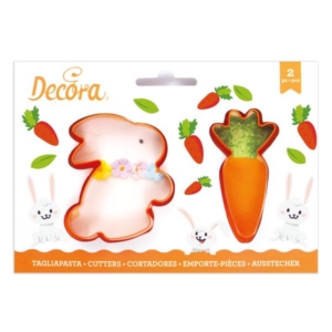 SET 2 TAGLIAPASTA IN PLASTICA CONIGLIO E CAROTA
