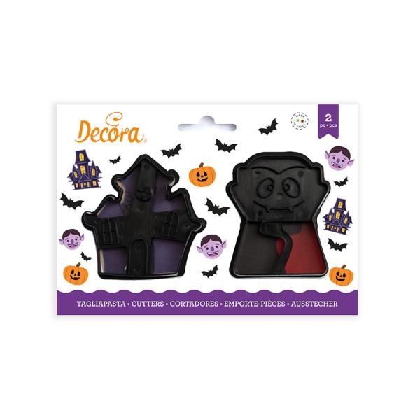 SET 2 TAGLIAPASTA IN PLASTICA VAMPIRO E CASETTA STREGATA
