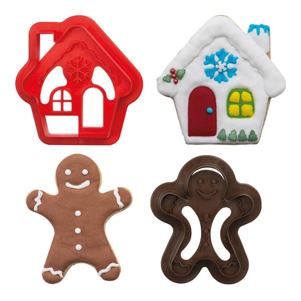SET 2 TAGLIAPASTA IN PLASTICA GINGERBREAD E CASA 2 SET 2 TAGLIAPASTA IN PLASTICA GINGERBREAD E CASA