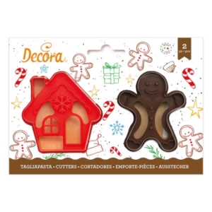 SET 2 TAGLIAPASTA IN PLASTICA GINGERBREAD E CASA