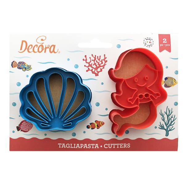 SET 2 TAGLIAPASTA IN PLASTICA SIRENA E CONCHIGLIA 1 SET 2 TAGLIAPASTA IN PLASTICA SIRENA E CONCHIGLIA