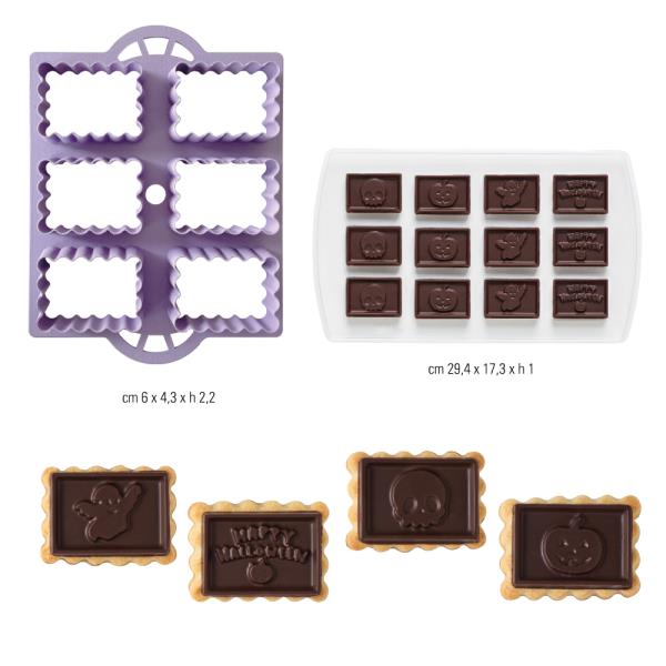SET TAGLIAPASTA +STAMPO TERMOFORMATO BISCOTTI GALLETTE HALLOWEEN 3 SET TAGLIAPASTA +STAMPO TERMOFORMATO BISCOTTI GALLETTE HALLOWEEN
