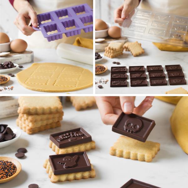 SET TAGLIAPASTA +STAMPO TERMOFORMATO BISCOTTI GALLETTE HALLOWEEN 2 SET TAGLIAPASTA +STAMPO TERMOFORMATO BISCOTTI GALLETTE HALLOWEEN