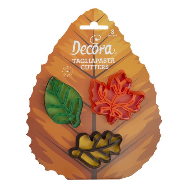 SET 3 TAGLIAPASTA IN PLASTICA FOGLIE D'AUTUNNO 1 SET 3 TAGLIAPASTA IN PLASTICA FOGLIE D'AUTUNNO