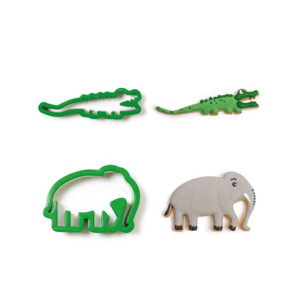 SET 2 TAGLIAPASTA IN PLASTICA COCCODRILLO E ELEFANTE 2 SET 2 TAGLIAPASTA IN PLASTICA COCCODRILLO E ELEFANTE