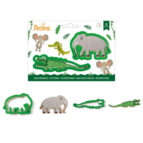 SET 2 TAGLIAPASTA IN PLASTICA COCCODRILLO E ELEFANTE 3 SET 2 TAGLIAPASTA IN PLASTICA COCCODRILLO E ELEFANTE
