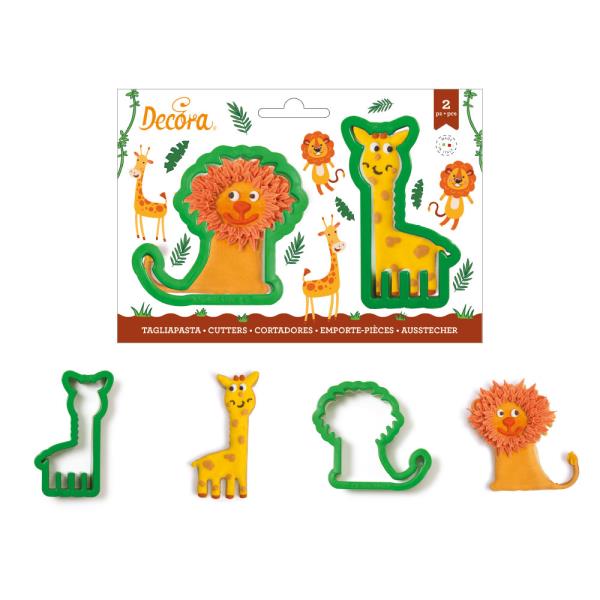 SET 2 TAGLIAPASTA IN PLASTICA GIRAFFA E LEONE 3 SET 2 TAGLIAPASTA IN PLASTICA GIRAFFA E LEONE