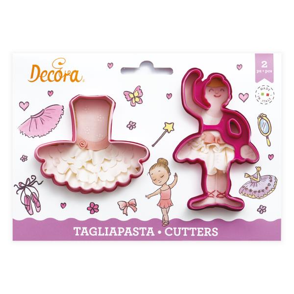 SET 2 TAGLIAPASTA IN PLASTICA BALLERINA E TUTU 1 SET 2 TAGLIAPASTA IN PLASTICA BALLERINA E TUTU