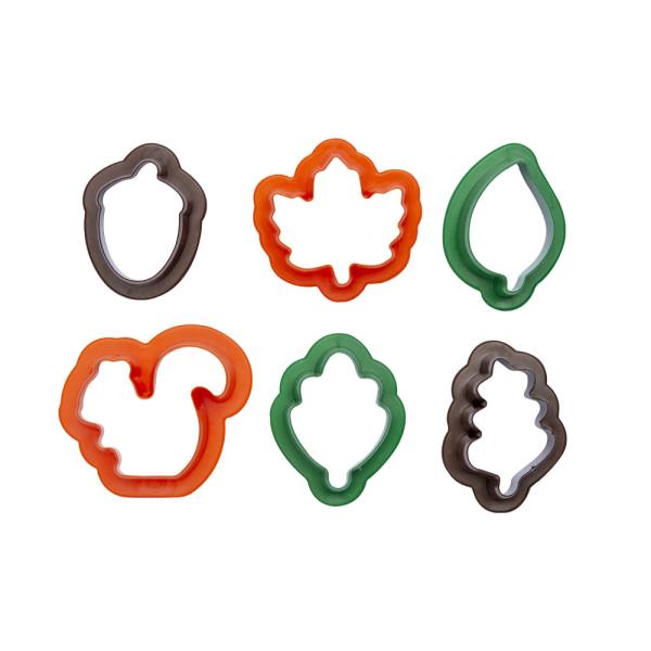 SET 6 MINI TAGLIAPASTA IN PLASTICA MINI FOGLIE AUTUNNALI 3 SET 6 MINI TAGLIAPASTA IN PLASTICA MINI FOGLIE AUTUNNALI