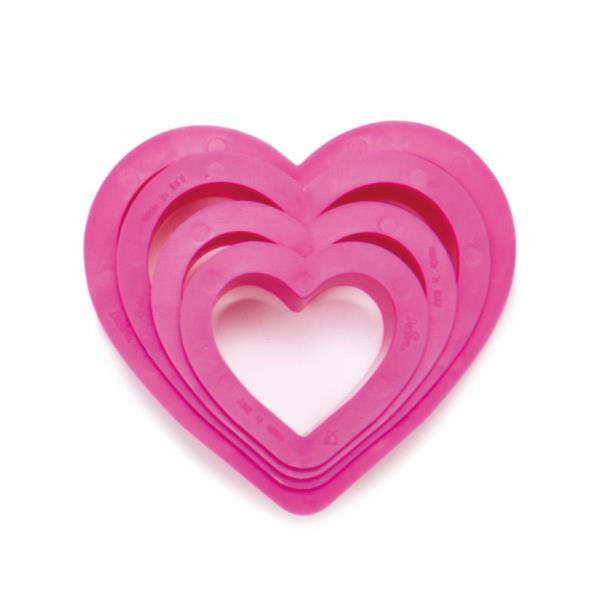 SET 4 TAGLIAPASTA IN PLASTICA CUORE 1 SET 4 TAGLIAPASTA IN PLASTICA CUORE