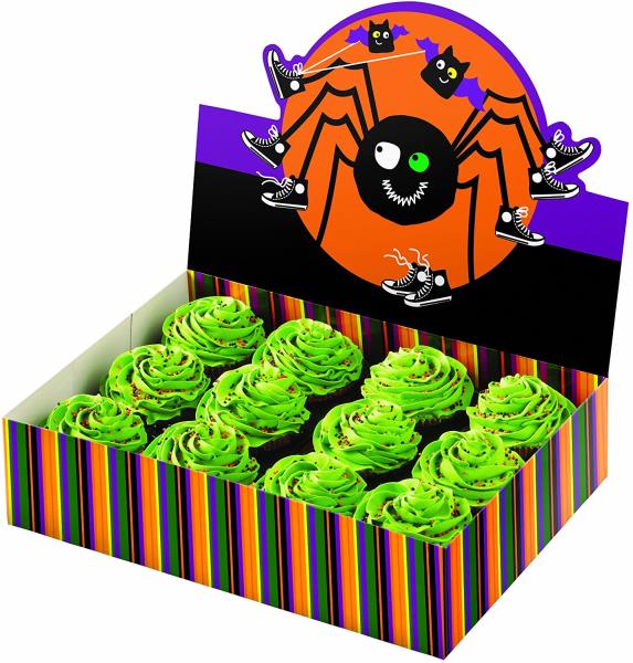 SCATOLA SERVI E PORTA DOLCI HALLOWEEN RAGNO 12 CAVITA' 2 SCATOLA SERVI E PORTA DOLCI HALLOWEEN RAGNO 12 CAVITA'