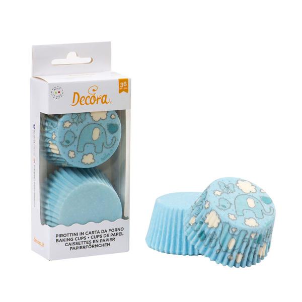 PIROTTINI MUFFIN Ø50 mm ELEFANTINO POIS BLU pz.36 1 PIROTTINI MUFFIN Ø50 mm ELEFANTINO POIS BLU pz.36