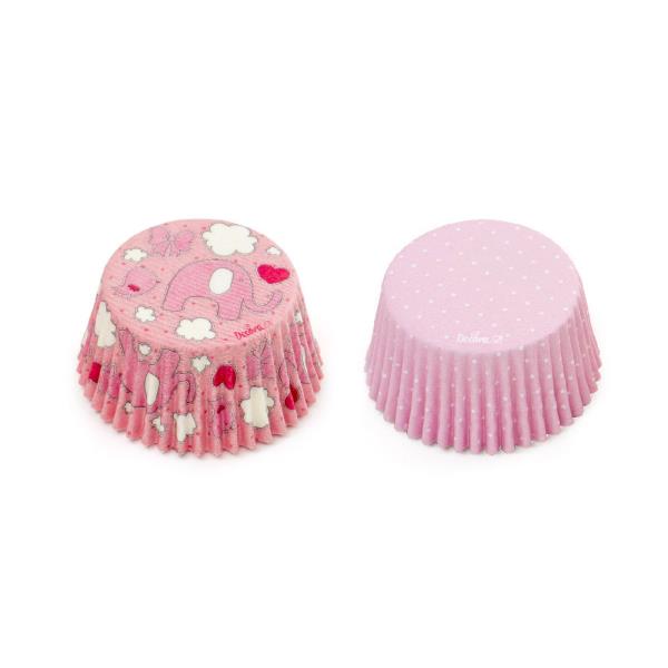 PIROTTINI MUFFIN Ø50 mm ELEFANTINO POIS ROSA pz.36 2 PIROTTINI MUFFIN Ø50 mm ELEFANTINO POIS ROSA pz.36
