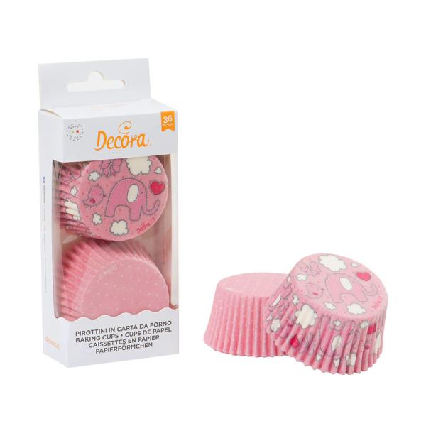 PIROTTINI MUFFIN Ø50 mm ELEFANTINO POIS ROSA pz.36 1 PIROTTINI MUFFIN Ø50 mm ELEFANTINO POIS ROSA pz.36