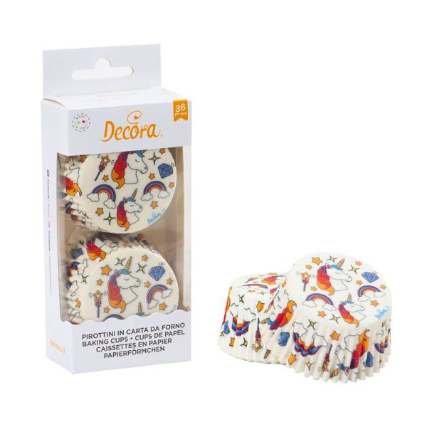 PIROTTINI MUFFIN Ø50 mm WHITE MAGIC UNICORNO pz.36 1 PIROTTINI MUFFIN Ø50 mm WHITE MAGIC UNICORNO pz.36