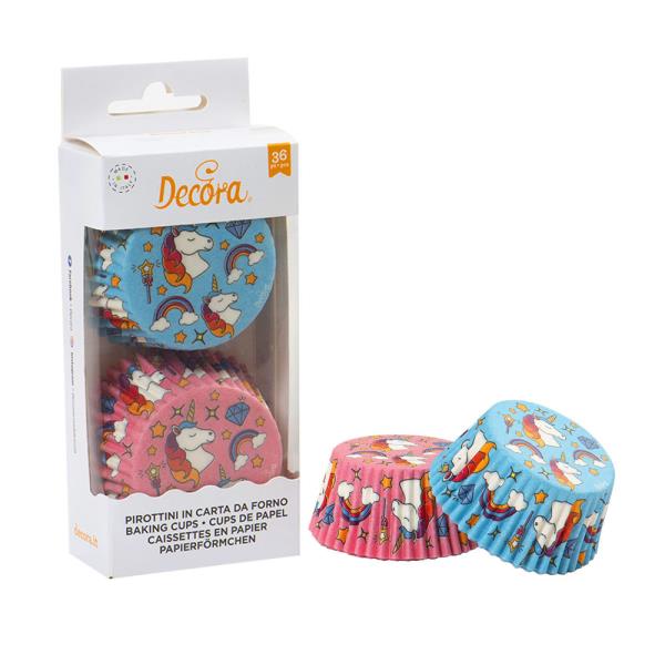 PIROTTINI MUFFIN Ø50 mm ROSA E BLU MAGIC UNICORNO pz.36 1 PIROTTINI MUFFIN Ø50 mm ROSA E BLU MAGIC UNICORNO pz.36