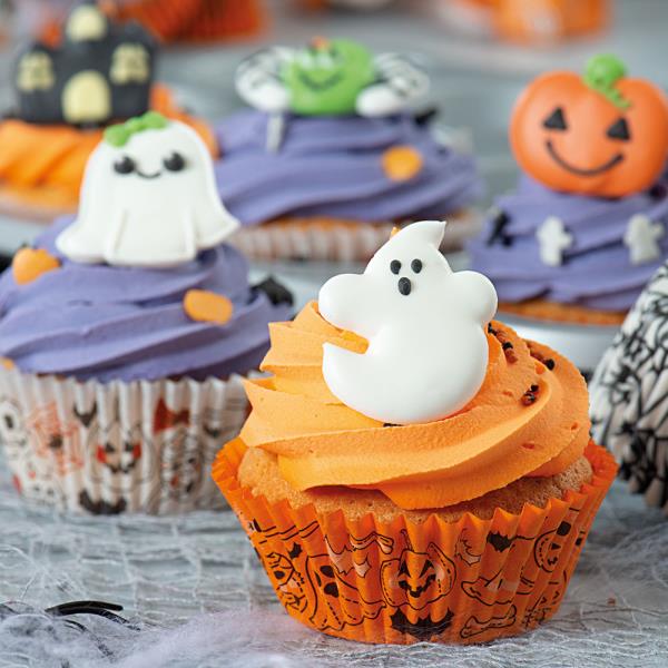 PIROTTINI MUFFIN Ø50 mm FANTASMINI E ZUCCA pz.36 3 PIROTTINI MUFFIN Ø50 mm FANTASMINI E ZUCCA pz.36