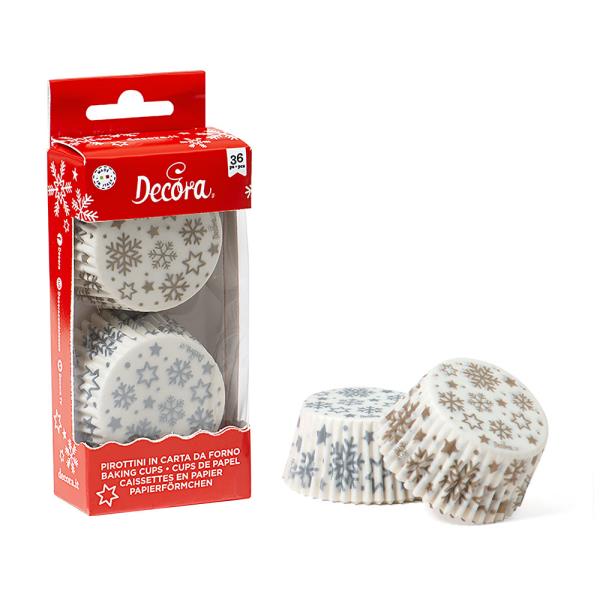 PIROTTINI MUFFIN Ø50 mm STARS GOLD E SILVER pz.36 1 PIROTTINI MUFFIN Ø50 mm STARS GOLD E SILVER pz.36