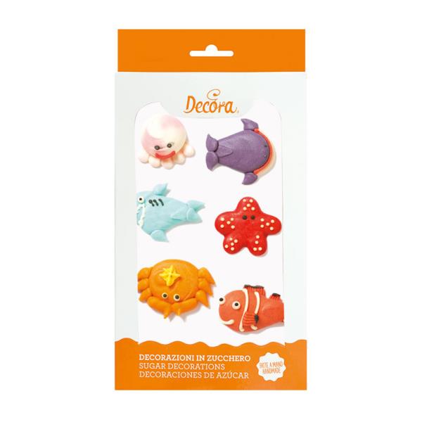 DECORAZIONI IN ZUCCHERO ANIMALI MARINI PZ.6 1 DECORAZIONI IN ZUCCHERO ANIMALI MARINI PZ.6