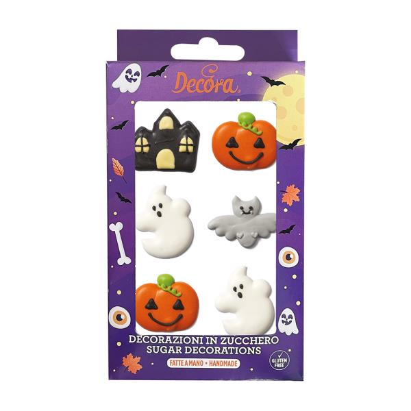 DECORAZIONI IN ZUCCHERO HALLOWEEN FANTASY SENZA GLUTINE PZ.6 5 DECORAZIONI IN ZUCCHERO HALLOWEEN FANTASY SENZA GLUTINE PZ.6