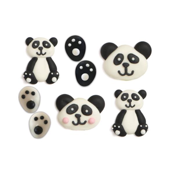 DECORAZIONI IN ZUCCHERO PANDA PZ.8 3 DECORAZIONI IN ZUCCHERO PANDA PZ.8