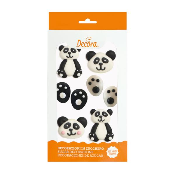 DECORAZIONI IN ZUCCHERO PANDA PZ.8 1 DECORAZIONI IN ZUCCHERO PANDA PZ.8