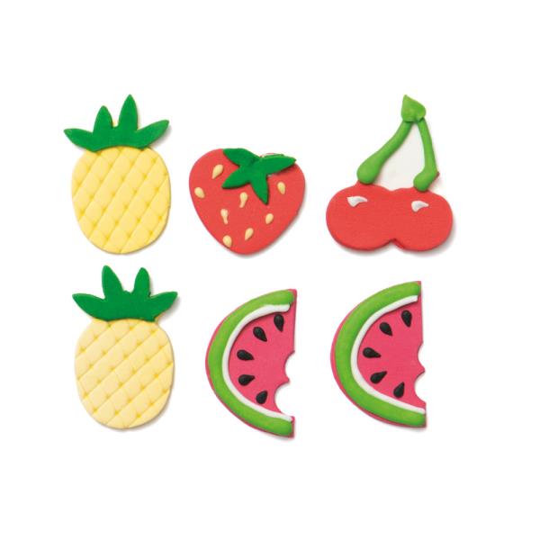 DECORAZIONI IN ZUCCHERO FRUTTI TROPICALI PZ.6 3 DECORAZIONI IN ZUCCHERO FRUTTI TROPICALI PZ.6