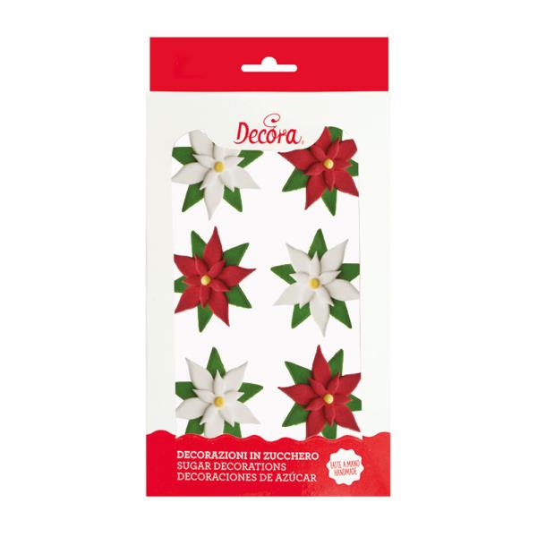 DECORAZIONI IN ZUCCHERO STELLE DI NATALE SENZA GLUTINE PZ.6 1 DECORAZIONI IN ZUCCHERO STELLE DI NATALE SENZA GLUTINE PZ.6