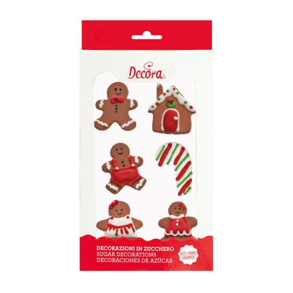 DECORAZIONI IN ZUCCHERO GINGERBREAD SENZA GLUTINE PZ.6 1 DECORAZIONI IN ZUCCHERO GINGERBREAD SENZA GLUTINE PZ.6