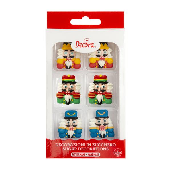 DECORAZIONI IN ZUCCHERO SCHIACCIANOCI SENZA GLUTINE PZ.6 1 DECORAZIONI IN ZUCCHERO SCHIACCIANOCI SENZA GLUTINE PZ.6