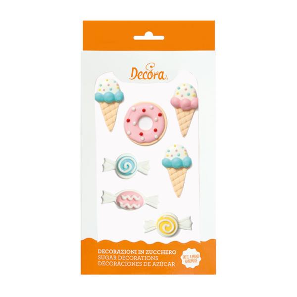DECORAZIONI IN ZUCCHERO GELATI CARAMELLE E CIAMBELLINE PZ.7 1 DECORAZIONI IN ZUCCHERO GELATI CARAMELLE E CIAMBELLINE PZ.7