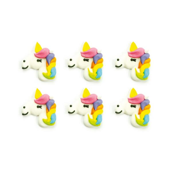 DECORAZIONI IN ZUCCHERO UNICORNO PZ.6 2 DECORAZIONI IN ZUCCHERO UNICORNO PZ.6