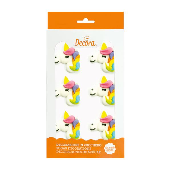 DECORAZIONI IN ZUCCHERO UNICORNO PZ.6 1 DECORAZIONI IN ZUCCHERO UNICORNO PZ.6
