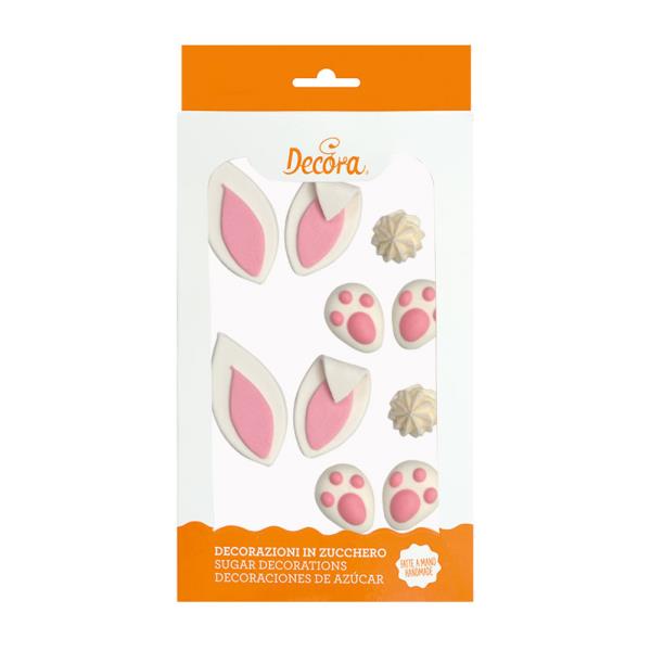 DECORAZIONI IN ZUCCHERO PER FARE UN CONIGLIETTO PZ.10 1 DECORAZIONI IN ZUCCHERO PER FARE UN CONIGLIETTO PZ.10