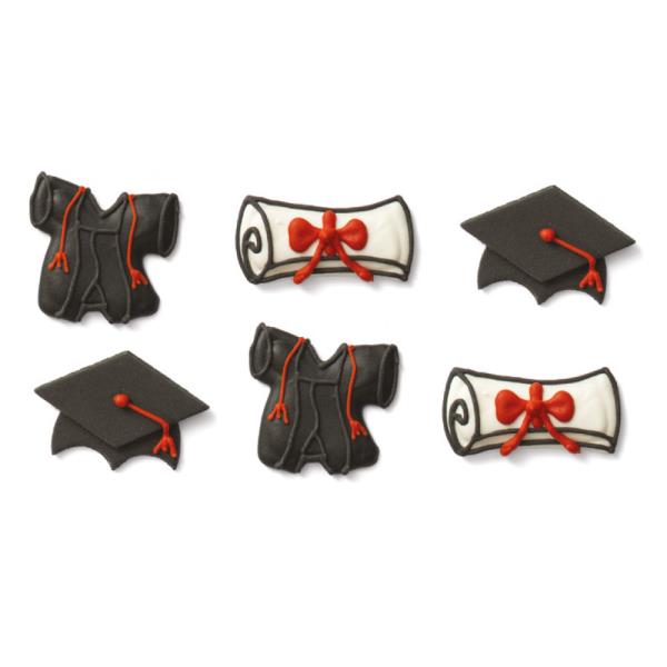 DECORAZIONI IN ZUCCHERO LAUREA PZ.6 2 DECORAZIONI IN ZUCCHERO LAUREA PZ.6