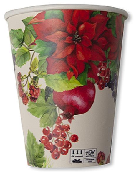 BICCHIERE COMPOSTABILE X-MAS FRUIT PZ.8 1 BICCHIERE COMPOSTABILE X-MAS FRUIT PZ.8
