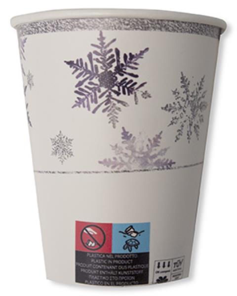 BICCHIERE COMPOSTABILE SNOWFLAKES PZ.8 1 BICCHIERE COMPOSTABILE SNOWFLAKES PZ.8
