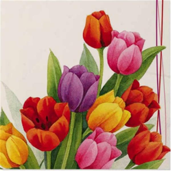 TOVAGLIOLO 33x33 TULIPANI COLORATI Ex.Tra.™ 1 TOVAGLIOLO 33x33 TULIPANI COLORATI Ex.Tra.™