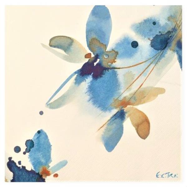 TOVAGLIOLO 33x33 BLUE FLOWERS Ex.Tra.™ pz.20 1 TOVAGLIOLO 33x33 BLUE FLOWERS Ex.Tra.™ pz.20