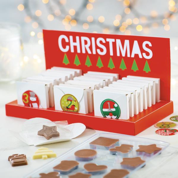 KIT STAMPI CIOCCOLATINI E BUSTINE CALENDARIO DELL'AVVENTO 6 KIT STAMPI CIOCCOLATINI E BUSTINE CALENDARIO DELL'AVVENTO