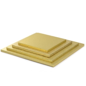 SOTTOTORTA QUADRATI PASTA DI CELLULOSA/ALLUMINIO ORO